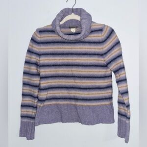 J.Crew Vintage 100% Wool Striped Cowl Neck Sweater Size S